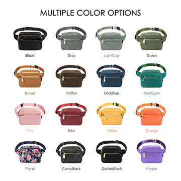 ZORFIN Fanny Packs for Women Men, Belt Bag with 4 Zipper Pockets, Fashion Crossbody Bags, Large Capacity Waist Packs with Adjustable Strap for Workout/Running/Hiking (Brown)