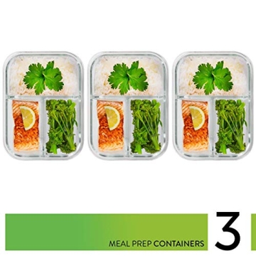 PrepNaturals Glass Meal Prep Containers for Healthier Meals