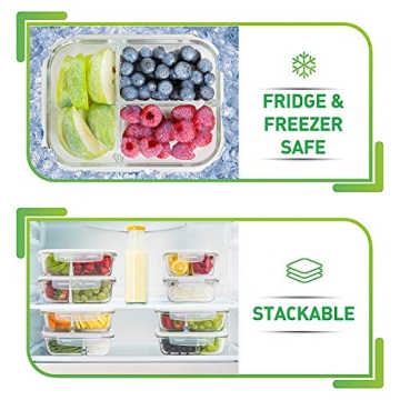 PrepNaturals Glass Meal Prep Containers for Healthier Meals