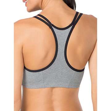 Soft Cotton Spaghetti Strap Sports Bra - 3 Pack for Women