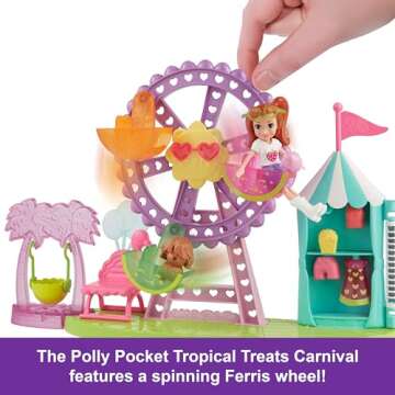 Polly Pocket Doll & Playset, Tropical Treats Carnival Fun with Accessories