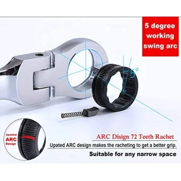 Qnkaa 12pcs Flex Ratchet Wrench Set Durable 8-19mm