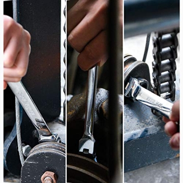 Qnkaa 12pcs Flex Ratchet Wrench Set Durable 8-19mm