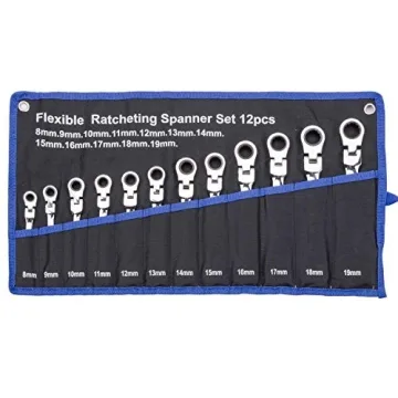 Qnkaa 12pcs Flex Ratchet Wrench Set Durable 8-19mm