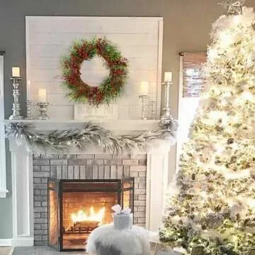 VioletEverGarden 22 Inch Christmas Wreath for Festive Decor