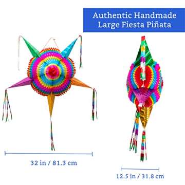 Authentic Large Mexican Piñata - Handmade 32 Inch Piñata for Parties and Celebrations