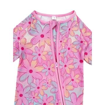 Bow Dream Baby Girl Clothes Infant Outfits Baby boy Clothes Romper Jumpsuit Newborn Coming Home Outfit Pink Floral Print 3-6 Months