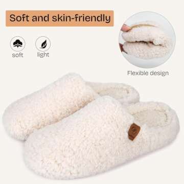 EverFoams Women's Fuzzy Slip-on Slippers - All Day Comfort