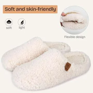 EverFoams Women's Fuzzy Slip-on Slippers - All Day Comfort