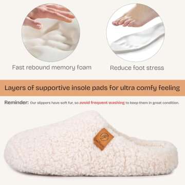 EverFoams Women's Fuzzy Slip-on Slippers - All Day Comfort