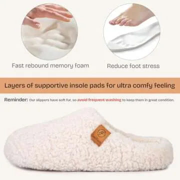 EverFoams Women's Fuzzy Slip-on Slippers - All Day Comfort