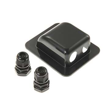 LINKSOLAR Weatherproof ABS Solar Double Cable Entry Gland,Curved Cable Connector for All Cable Types...