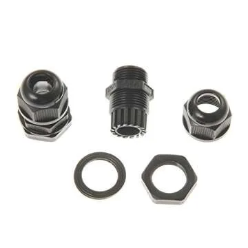 LINKSOLAR Weatherproof ABS Solar Double Cable Entry Gland,Curved Cable Connector for All Cable Types 6mm² to 12mm² for Rv, Campervan, Boat (Type D, Black)