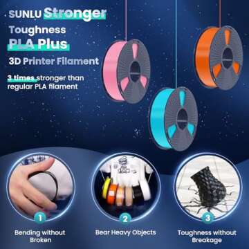 SUNLU 10KG PLA Plus 3D Printer Filament Bundle