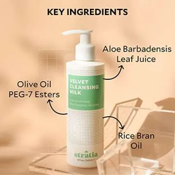 Stratia The Essentials, Travel-Friendly Velvet Cleansing Milk, Soft Touch AHA, 1 Count
