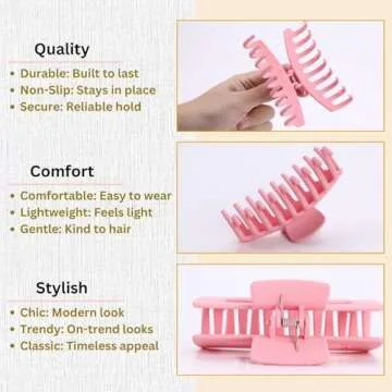 LuSeren Jumbo Hair Clips for Women - Stylish and Strong Hold