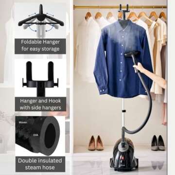 Best Garment Steamer - SALAV GS18-DJ with Adjustable Pole