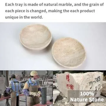 FutureStone Luxury decorative marble bowl for home decoration for decoration,Key bowl for entryway table, Catchall for coins, change, candy bowl, organizer marble tray.