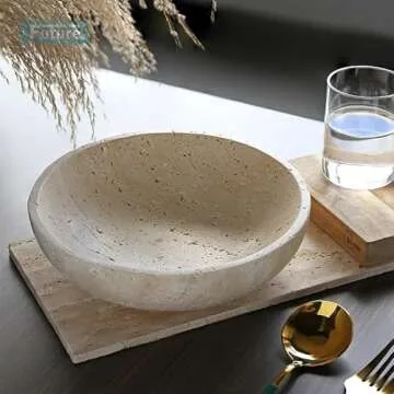 FutureStone Luxury decorative marble bowl for home decoration for decoration,Key bowl for entryway table, Catchall for coins, change, candy bowl, organizer marble tray.