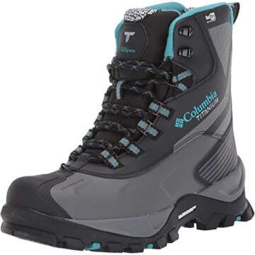 Columbia Powderhouse Titanium Outdry Winter Boot - Women's Black/Pacific Rim, 7.0