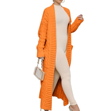 Caracilia Womens Long Cardigan - Cozy Fall Sweater