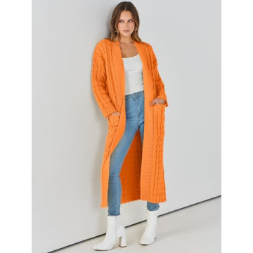 Caracilia Womens Long Cardigan - Cozy Fall Sweater