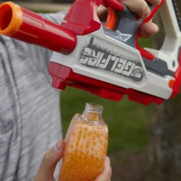 Nerf Pro Gelfire Mythic Full Auto Blaster & 10,000 Gelfire Rounds, 800 Round Hopper, Rechargeable Battery, Eyewear, Ages 14 & Up
