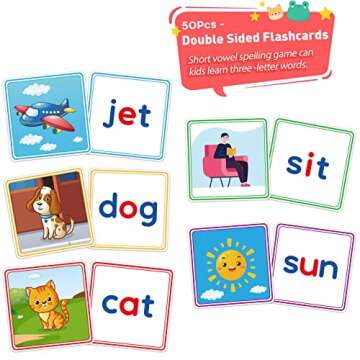 Learnign Toys for 2 3 4 5 6 Years Old Boys Girls, Wooden CVC Reading Spelling Game for Kids, Preschool Kindergarden Learning Activities, Educational Toys Gifts for 2-4 3-5 4-6 Year Old Kids