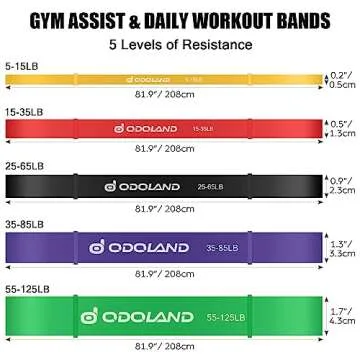 Odoland 5 Packs Pull Up Assist Bands for Ultimate Workouts