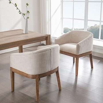 Stylish RIVOVA Beige Dining Chairs Set of 2 - Modern Comfort