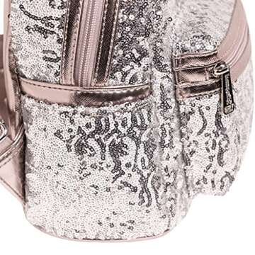 Loungefly Disney Minnie Mouse Silver Sequin Mini Backpack