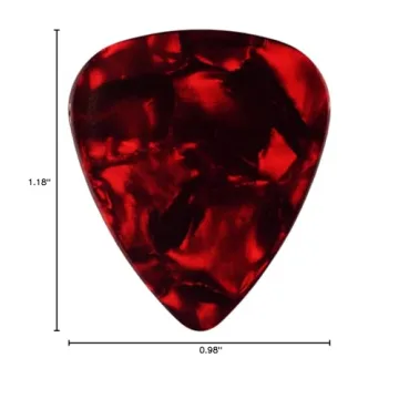Celluloid Red Pearl Guitar Picks - 6 Pack for All Musicians