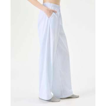 Florence By Mills Women's Sleep Pant, White Blue Stripe, X-Small