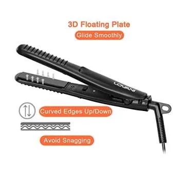 LOVANI Mini Flat Iron Travel Size Nano Titanium Dual Voltage Portable Hair for Worldwide Use 0.5 Inch Straightener with Professional Heat Resistant Travelling Bag