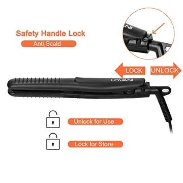 LOVANI Mini Flat Iron Travel Size Nano Titanium Dual Voltage Portable Hair for Worldwide Use 0.5 Inch Straightener with Professional Heat Resistant Travelling Bag