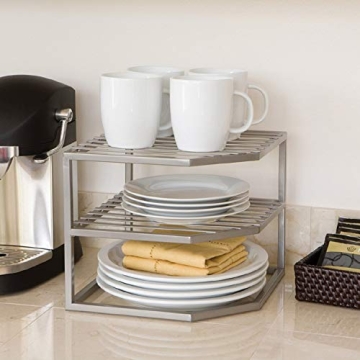 Seville Classics 2-Tier Corner Kitchen Organizer