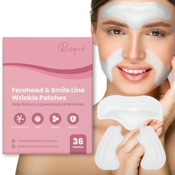 Forehead Wrinkle Patches & Smile Line Wrinkle Patches Set | Hyaluronic Acid Aloe Collagen Vitamin E ...