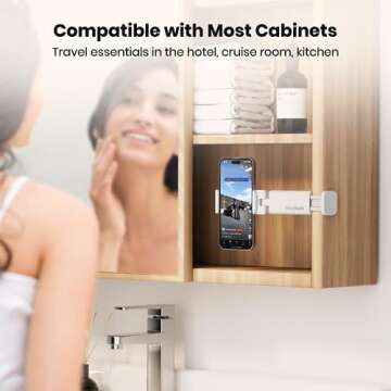 Klearlook Universal Flight Phone Holder, White, Foldable, 360 Rotation, Compatible with 4.7-6.9 Inch Phones