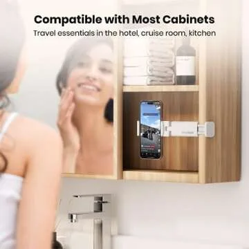 Klearlook Universal Flight Phone Holder, White, Foldable, 360 Rotation, Compatible with 4.7-6.9 Inch Phones