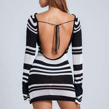 Women's Long Sleeve Backless Mini Dress for Every Occasion