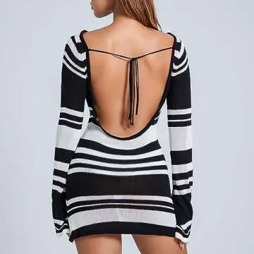 Women's Long Sleeve Backless Mini Dress for Every Occasion