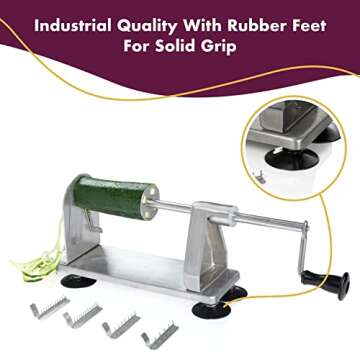 Homarden Stainless Steel Vegetable Spiralizer - 5 Blade Zucchini Noodle Maker - Industrial Quality V...