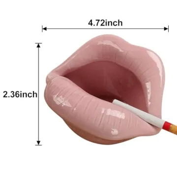 Cute Pink Ceramic Lip Ashtray - Stylish Home Decor Gift