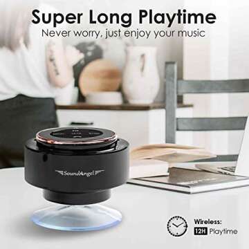 XLEADER Rose Gold Bluetooth Shower Speaker, SoundAngel Mate Certified IPX7 Waterproof Bathroom Speaker with Suction Cup Mic 5W Crystal Sound, 15H Playtime, for Girls Women