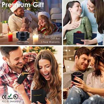 XLEADER Rose Gold Bluetooth Shower Speaker, SoundAngel Mate Certified IPX7 Waterproof Bathroom Speaker with Suction Cup Mic 5W Crystal Sound, 15H Playtime, for Girls Women