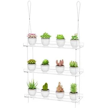 3-Tier Adjustable Hanging Plant Shelves for Indoor Use