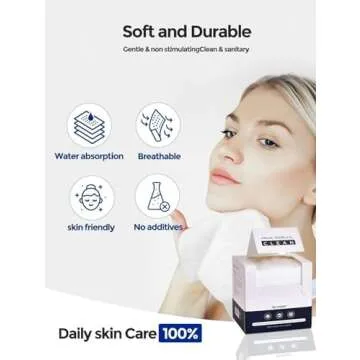 Disposable Face Towels - Viscose Biodegradable Large Dry Wipes for Sensitive Skin
