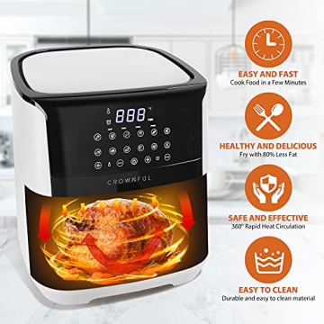 CROWNFUL 7 Quart Air Fryer 12 Functions Healthy Cooking