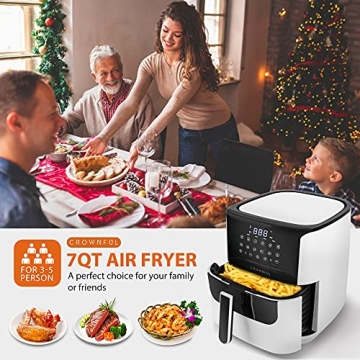 CROWNFUL 7 Quart Air Fryer 12 Functions Healthy Cooking