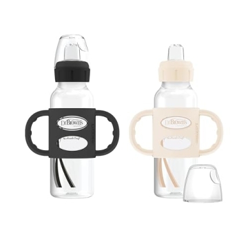 Dr. Brown's Milestones 8oz Narrow Sippy Spout Bottle with Silicone Handles, 2 Count